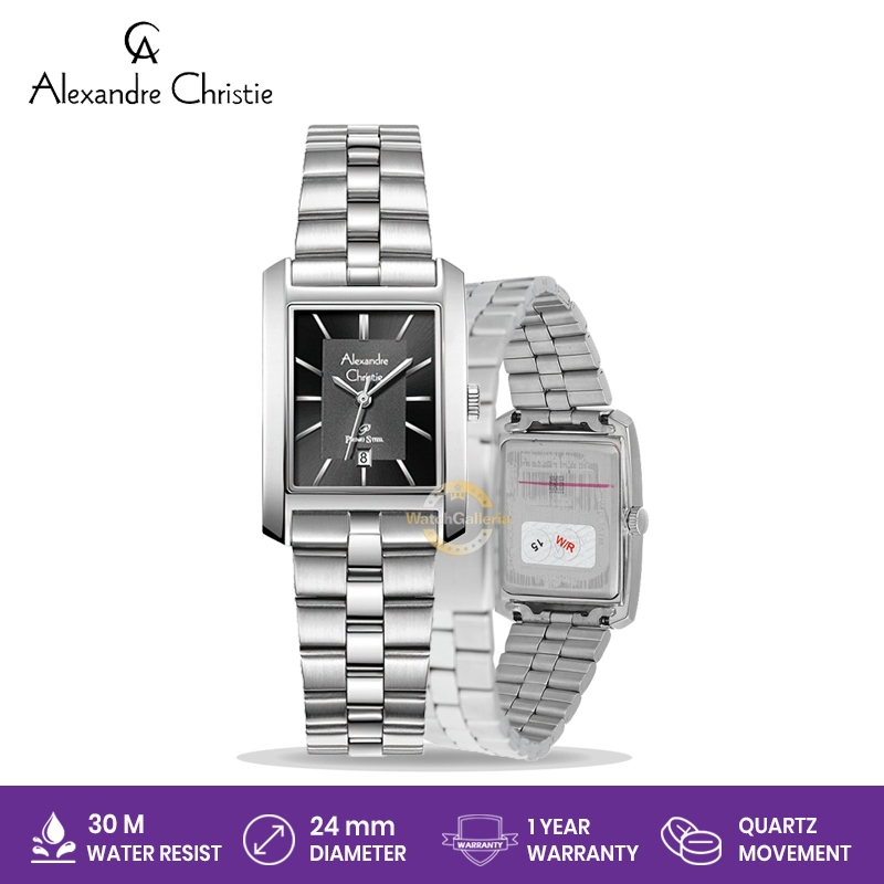 Jam Tangan Wanita Alexandre Christie Primo Steel AC 1019 LD BSSBA LDBSSBA Black Dial Original