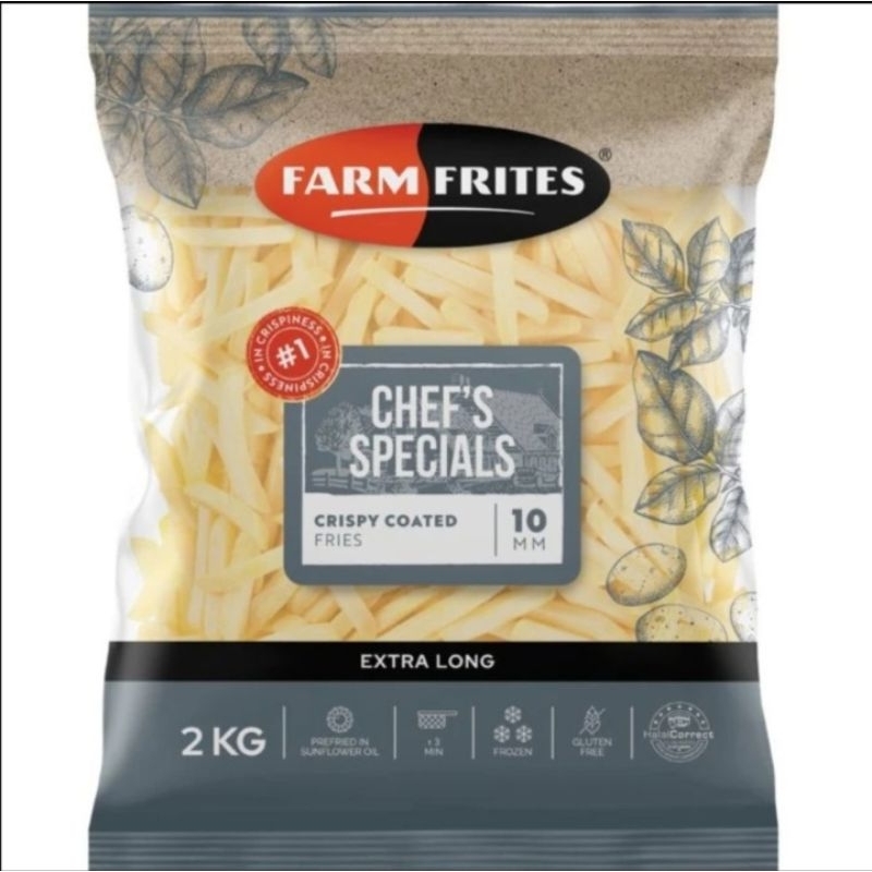 

Farm Frites Crispy Coated Straight Cut Coated French Fries Kentang Goreng Extra Long Farm Frites 10mm