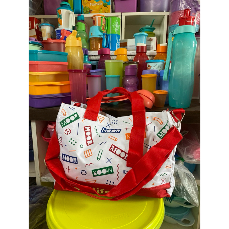 tas selempang moorlife putih merah
