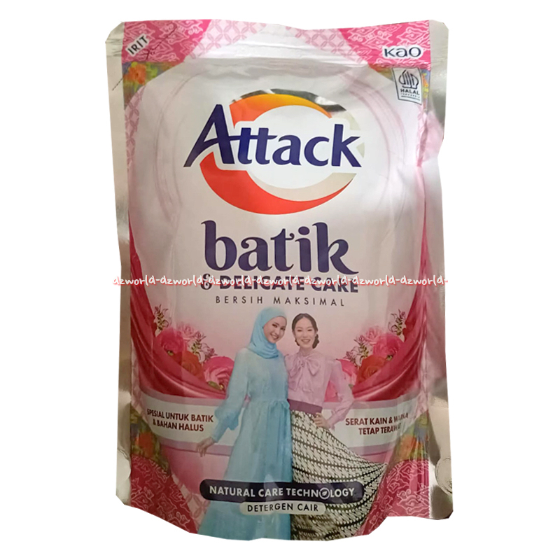 Attack Batik Care 400ml Refill Detergen Cair Sabun Cuci Untuk Bahan Pakaian Yang Halus Baju Gamis Ba