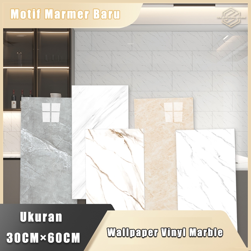 Wallpaper dinding 30 x 60 cm Marble / Stiker Cabinet Marbel / Lantai Vinyl Marbel Granit