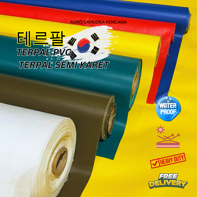 Terpal ulin roll terpal pvc semi karet grade A asli korea super tebal anti uv