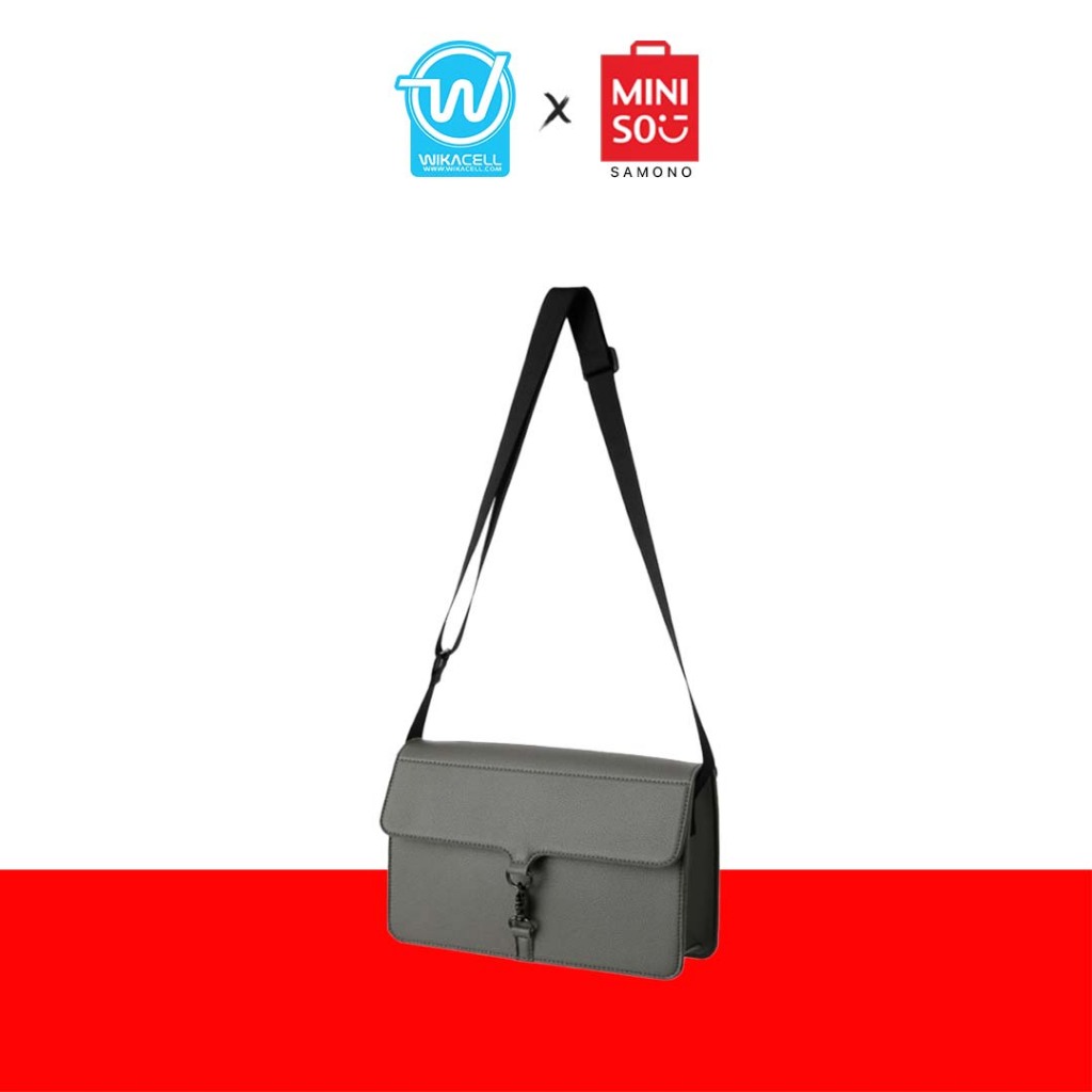 Miniso Crossbody Bag Women with Snap Hook - Gray/Green
