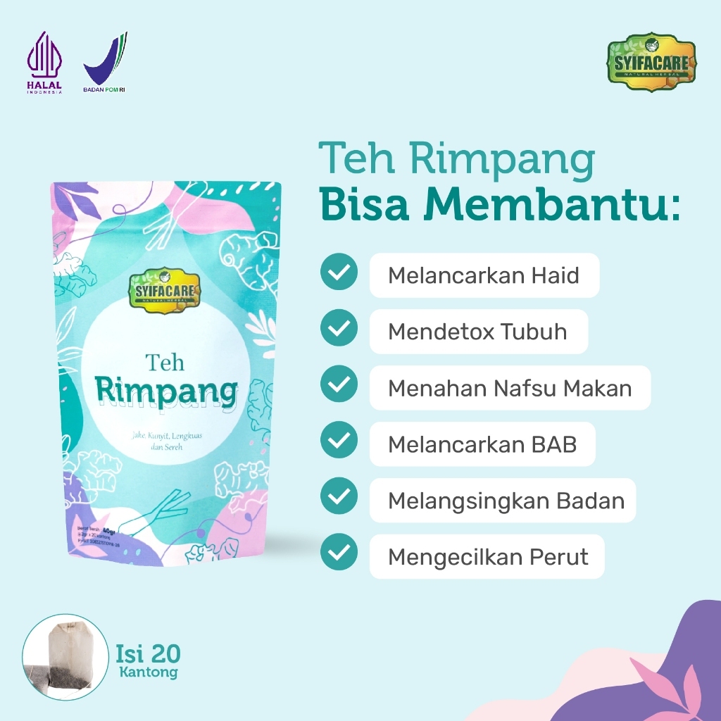 

Teh Rimpang BPOM JSR | Teh Celup Rempah | Teh Celup Rimpang | Teh Diet Detox | Pelangsing Herbal