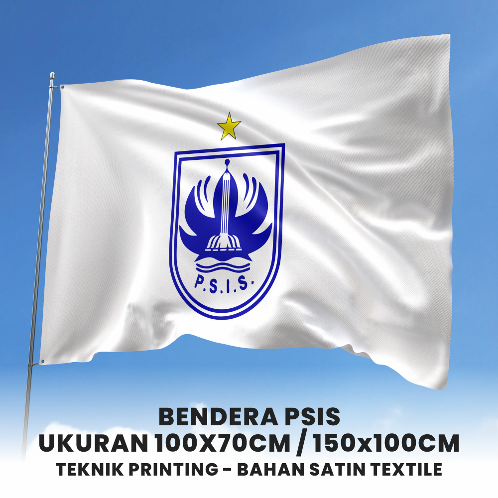 Bendera PSIS Semarang - Printing - Bahan Satin Textile
