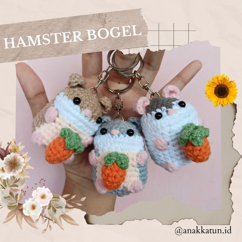 Amigurumi Hamster / Boneka Rajut / Gantungan Kunci Rajut