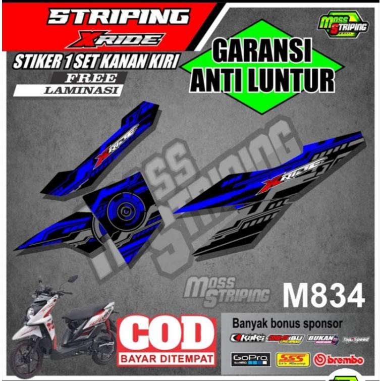 STICKER STRIPING MOTOR XRIDE 115 X RIDE X-RIDE OLD 115 M834 STIKER SETRIPING SETIKER SETRIP STRIP MO