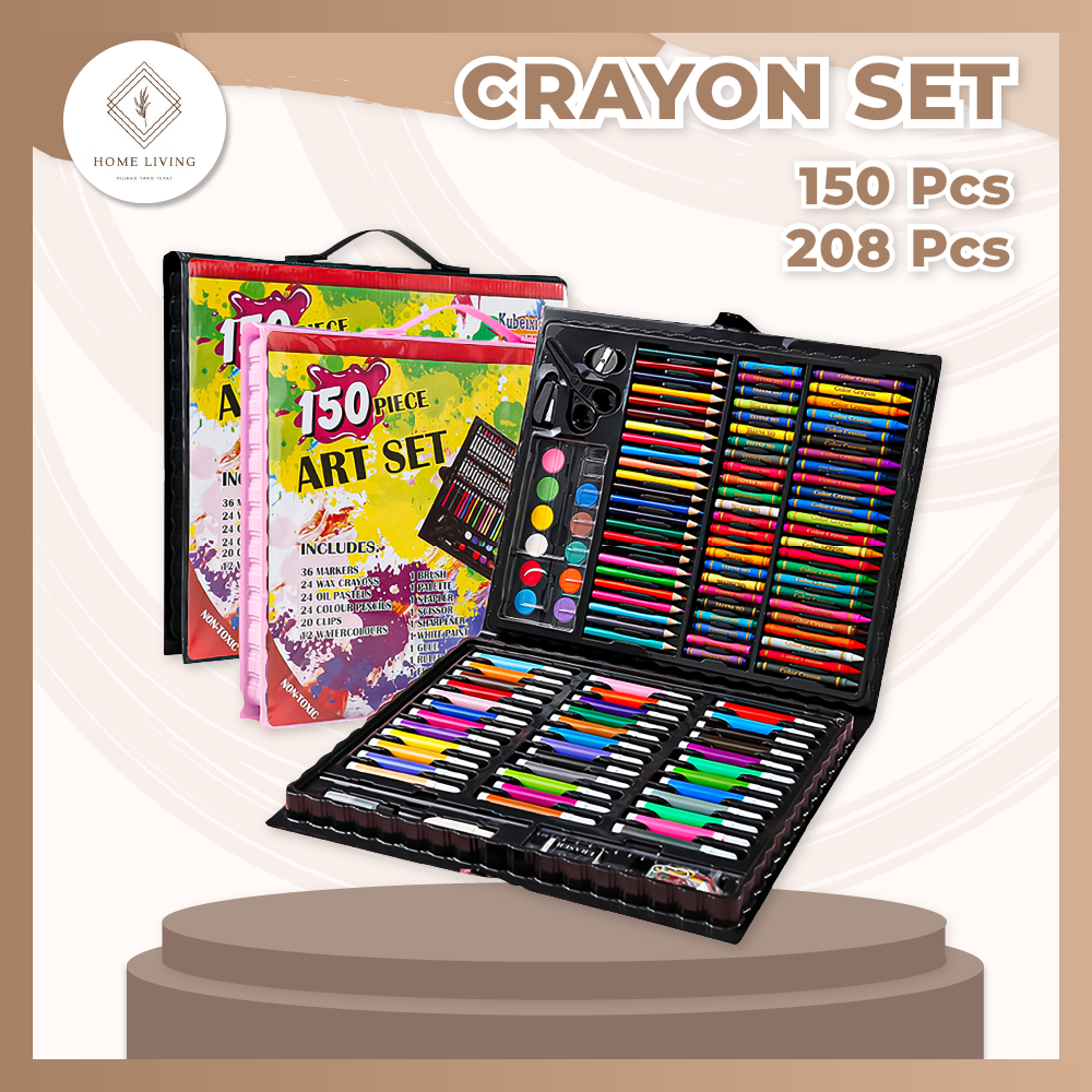 

Pensil Warna Crayon Set Isi 150 dan 208pcs / Crayon set Macam Warna Cocok Menggambar Mewarnai
