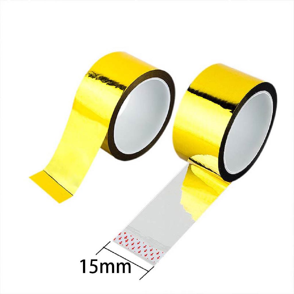 

H7Y 10M / 15M Washi Tape Gold Tape Aesthetic Selotip Warna Untuk Diy Scrapbook/Dekor Party/Kantor
