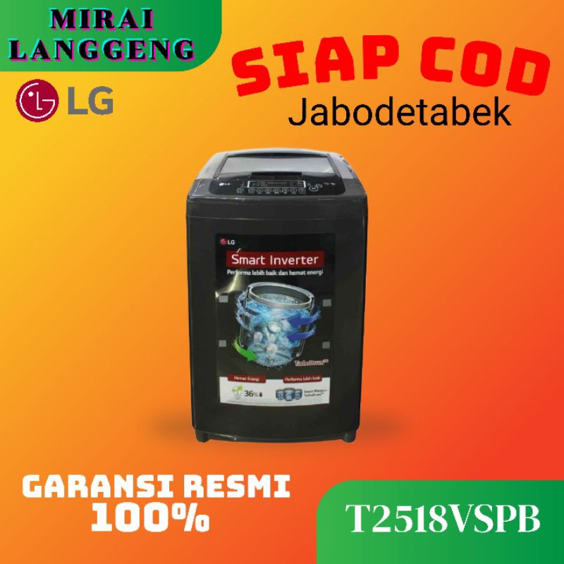 LG MESIN CUCI 1 TABUNG TOP LOAD WASHER 18Kg T2518VSPB