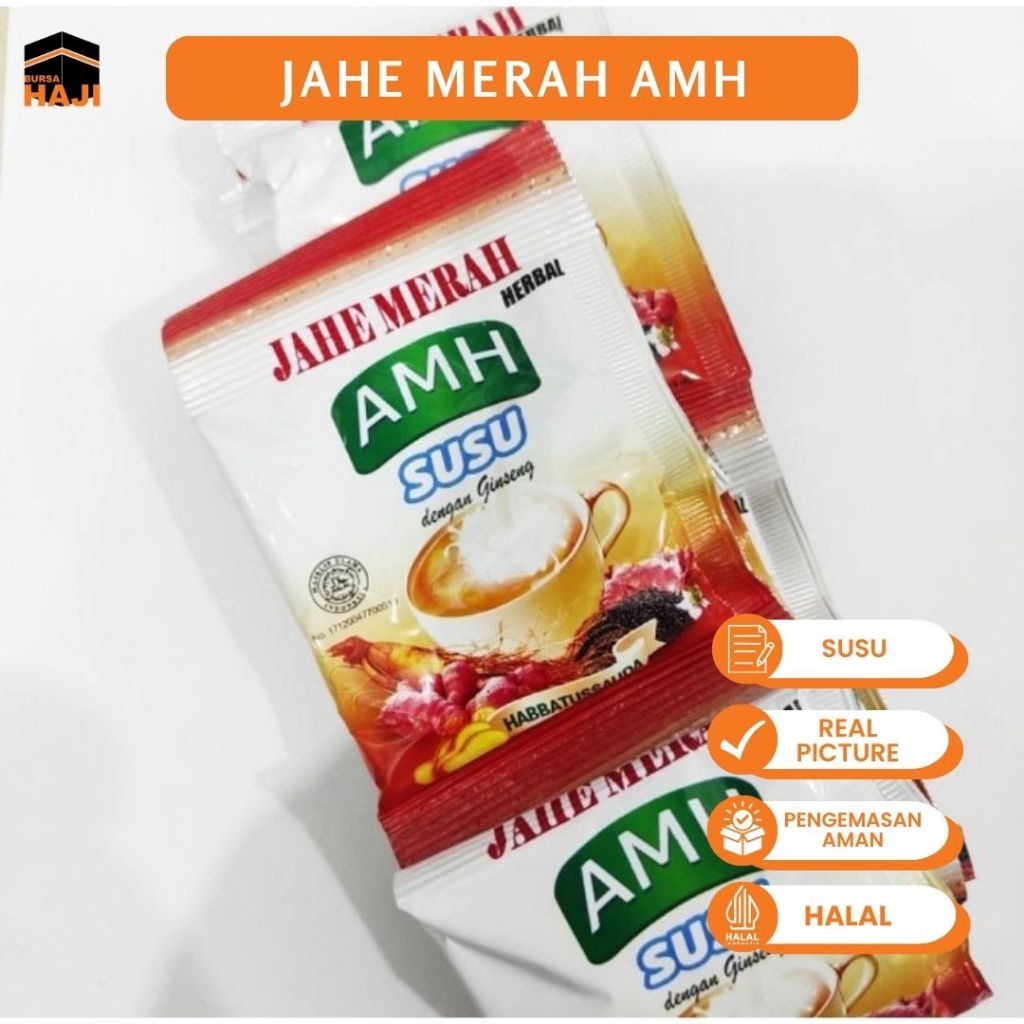 

1 Renceng (10 pcs) Jahe Merah AMH SUSU Plus Ginseng Instan Serbuk Multivitamin GROSIR