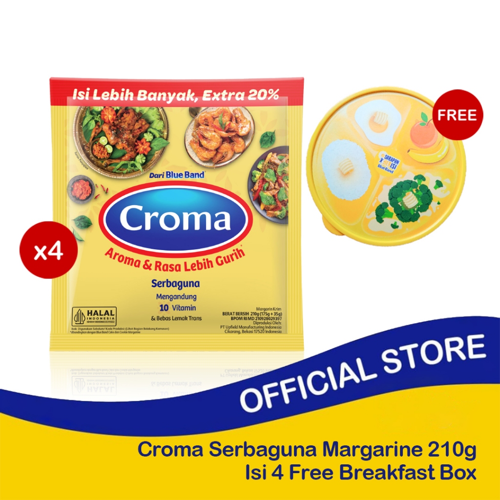 

Croma Serbaguna 210 gr isi 4pcs Free Breakfast Box