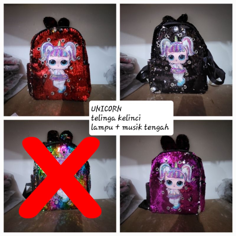MBELLAGROSIR - 6909 - TAS BATAM - TAS IMPORT - TAS ANAK LOL LAMPU LED.