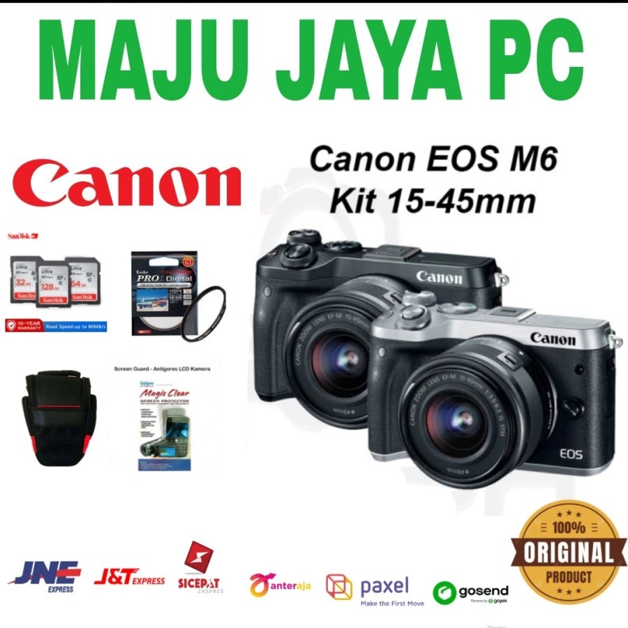 CANON EOS M6 KIT 15-45MM KAMERA MIRRORLESS BARU ORIGINAL