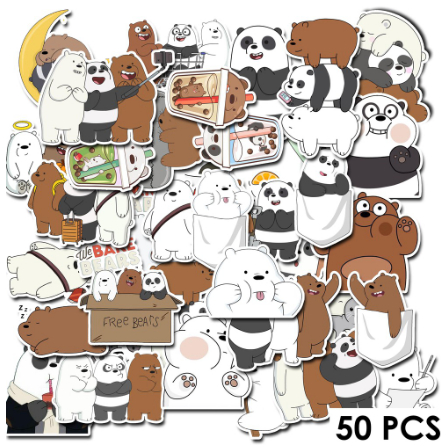 

STIKER ISI 50 TUMBLR FASHION CUTE STICKER UNTUK LAPTOP HP KULKAS RUMAH st067 bare bear