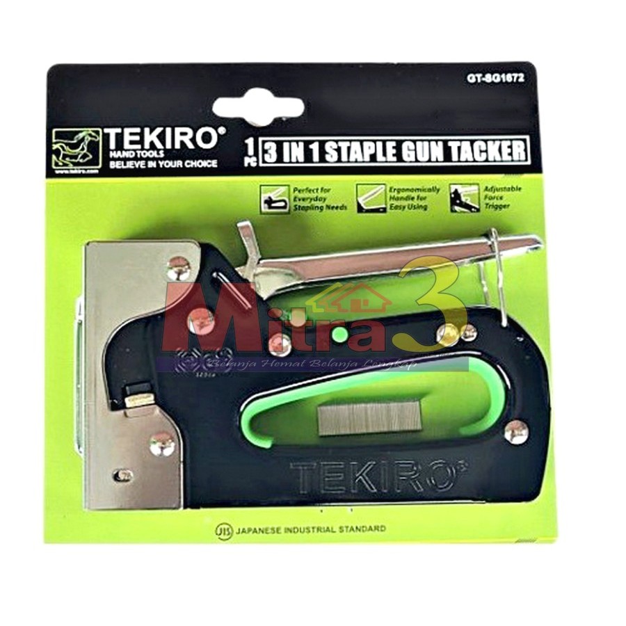 

3 in 1 Staple Gun Tacker TEKIRO 6 - 14 mm Hekter Tembak Staples Jok