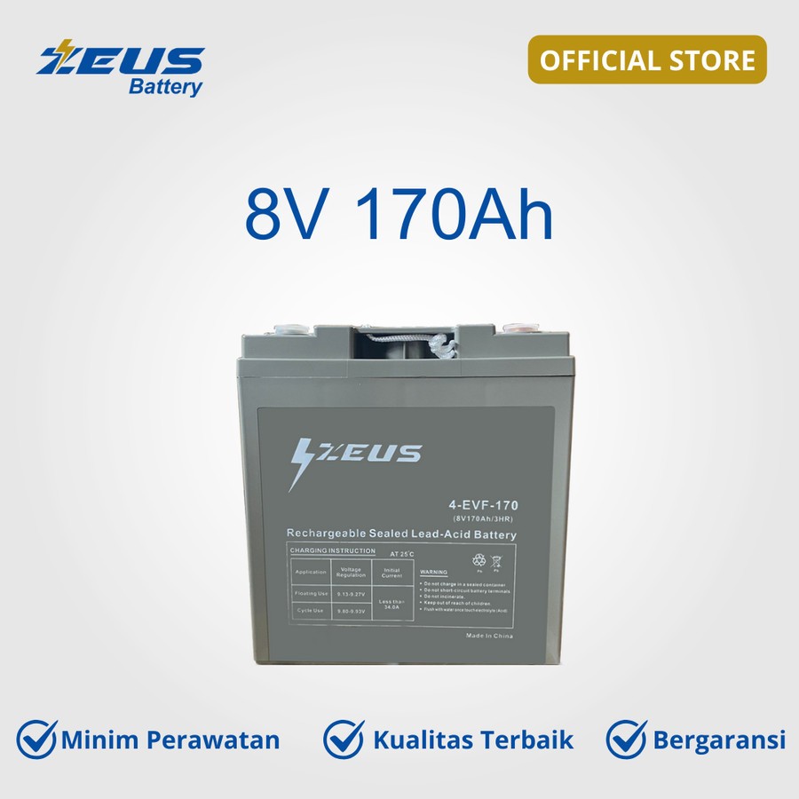 Aki VRLA Zeus Battery 8V 170Ah Aki Golf Car mobil golf UPS