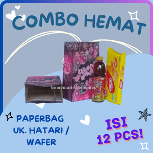 

Paperbag Wafer / Hatari Motif 2 Warna Ukuran 15x8x25 cm Isi 12 Pcs - Tas Souvenir