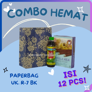 

(Motif Random) Paperbag R7 BK Motif 1 Warna Ukuran 20x10x25 cm Isi 12 Pcs - Tas Souvenir