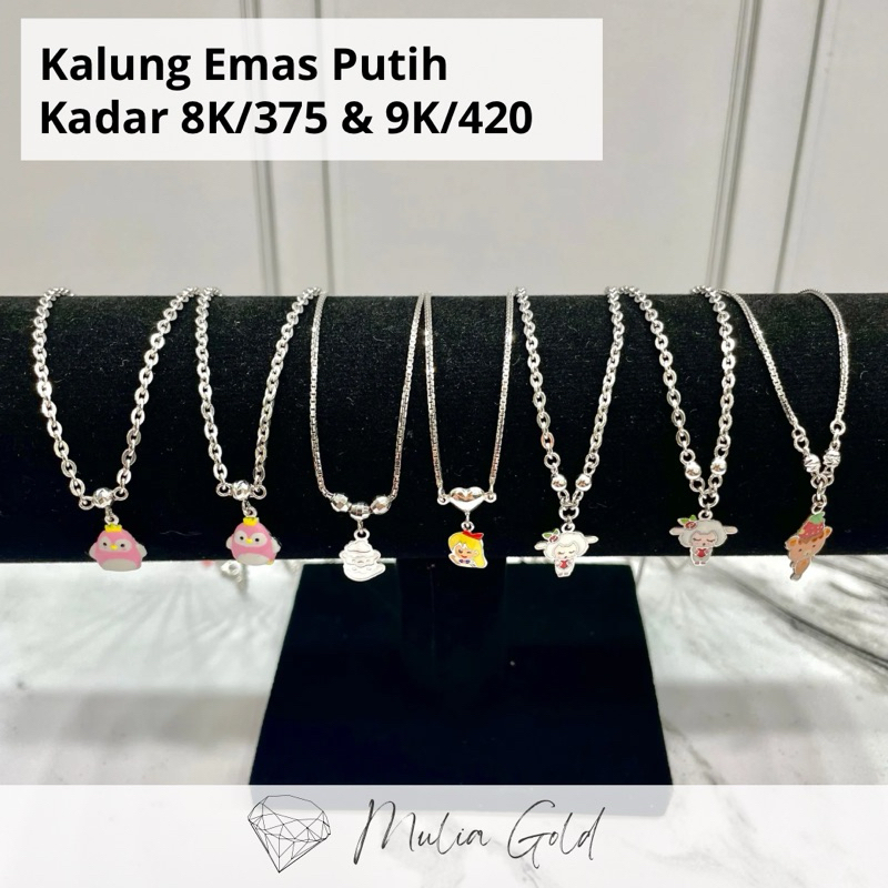 Kalung Emas Putih Kadar 8K/375 & 9K/420 ASLI 100%, Toko mas mulia bekasi