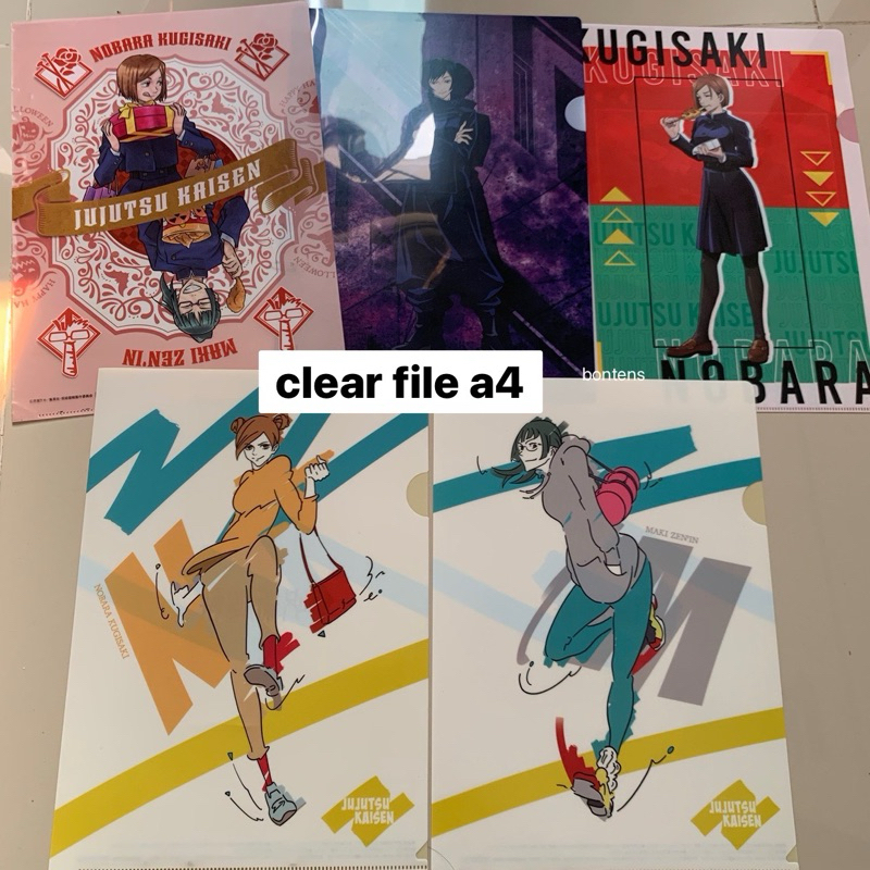 nobara maki jujutsu kaisen jjk official merchandise clear file a4