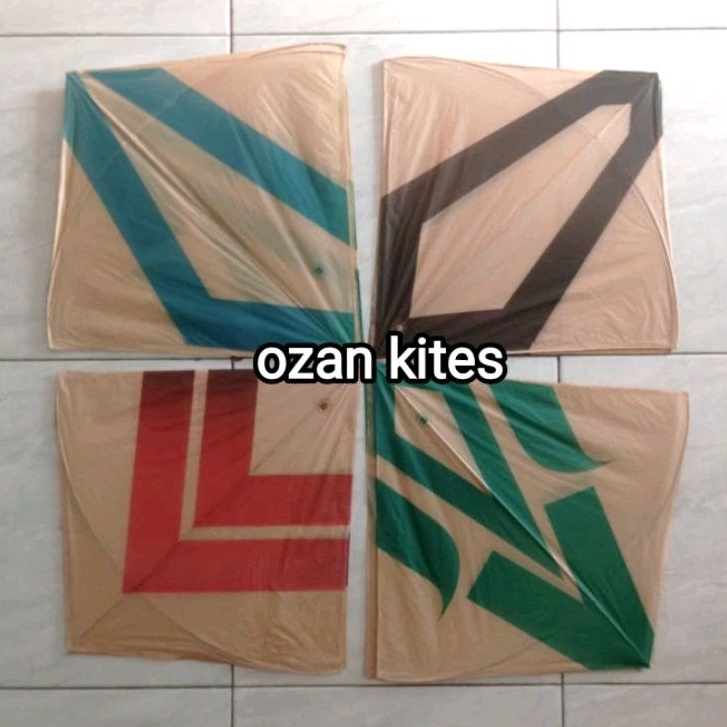 50 pcs layangan kertas coklat sablon ukuran 58 produk Sukabumi