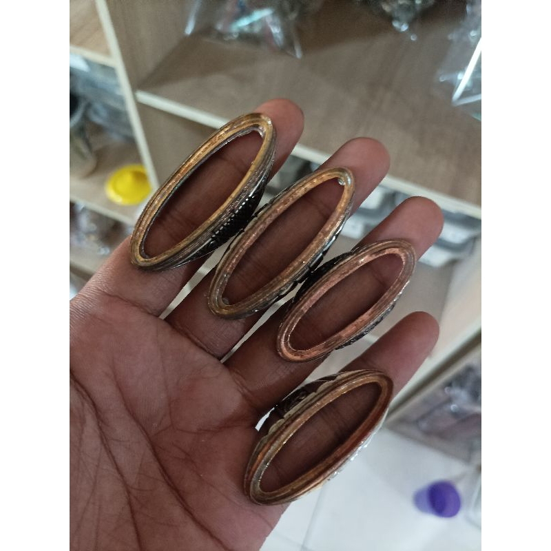 Ring emban cincin Alpaka pandan Lis tembaga