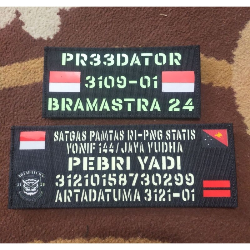 Patch laser bodypes TNI , Polisi ,nama laser