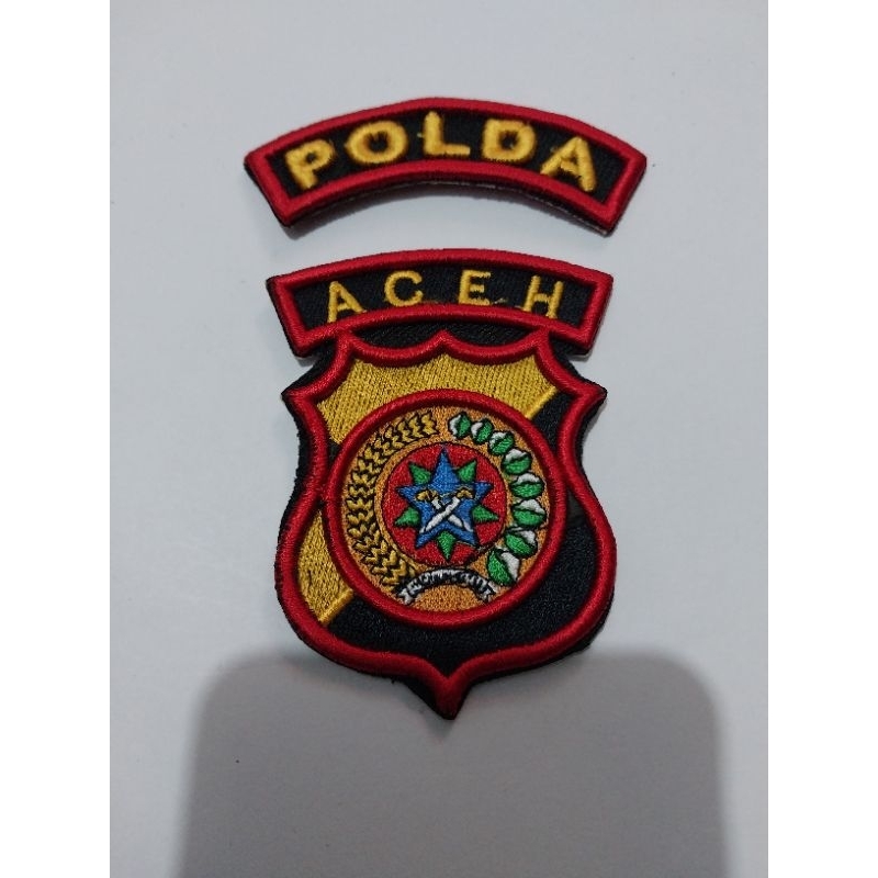 LOGO POLDA ACEH BORDIR TIMBUL