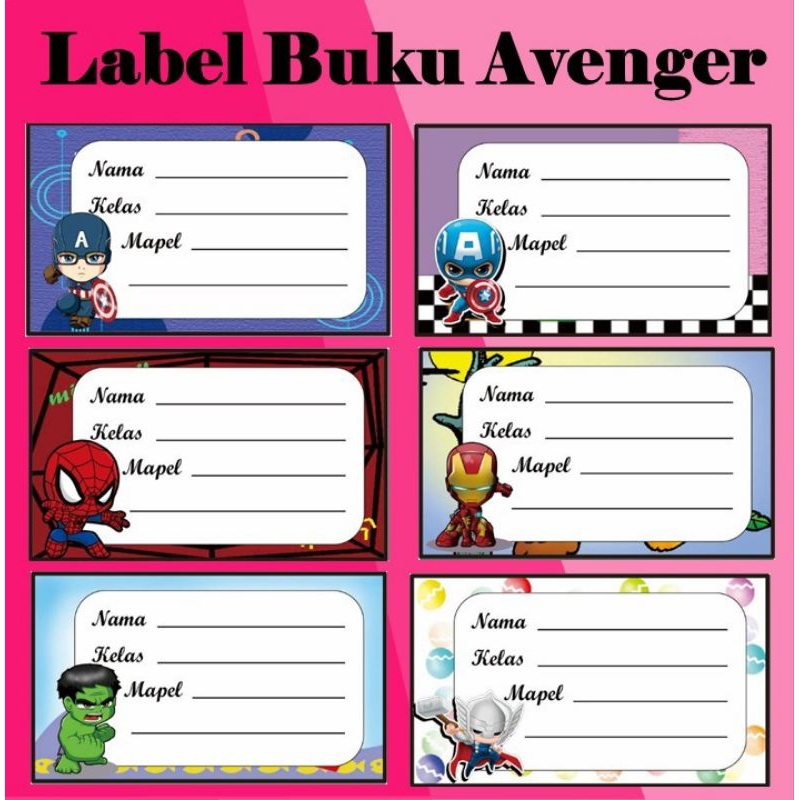 

Stiker label buku sekolah Avenger