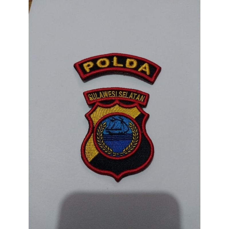 LOGO POLDA SULAWESI SELATAN BORDIR TIMBUL