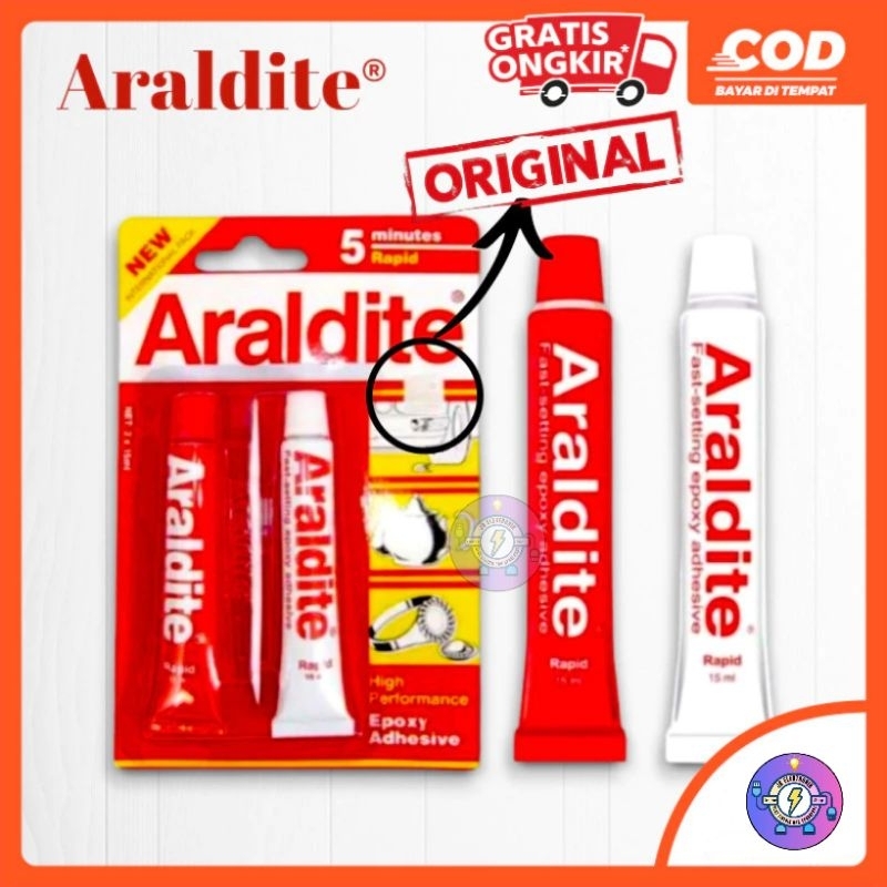 Lem Speaker ARALDITE / Lem Epoxy besi ARALDITE rapid lem speaker araldite merah putih 5 menit 2 x 15