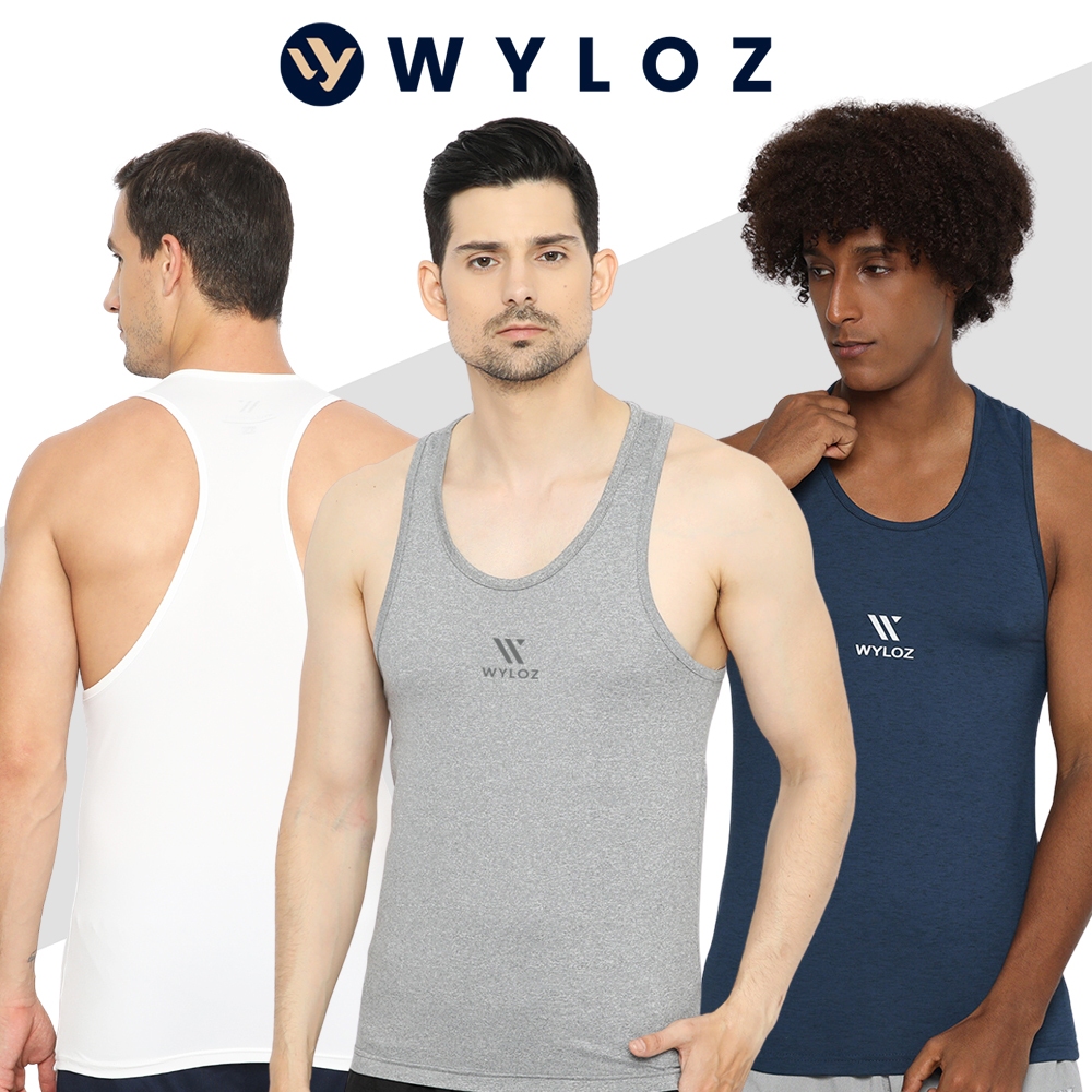 WYLOZ Baju Kaos Singlet Olahraga Tanktop Sport Pria Gym Lari Running Jumbo Big Size Quick Dry Fit