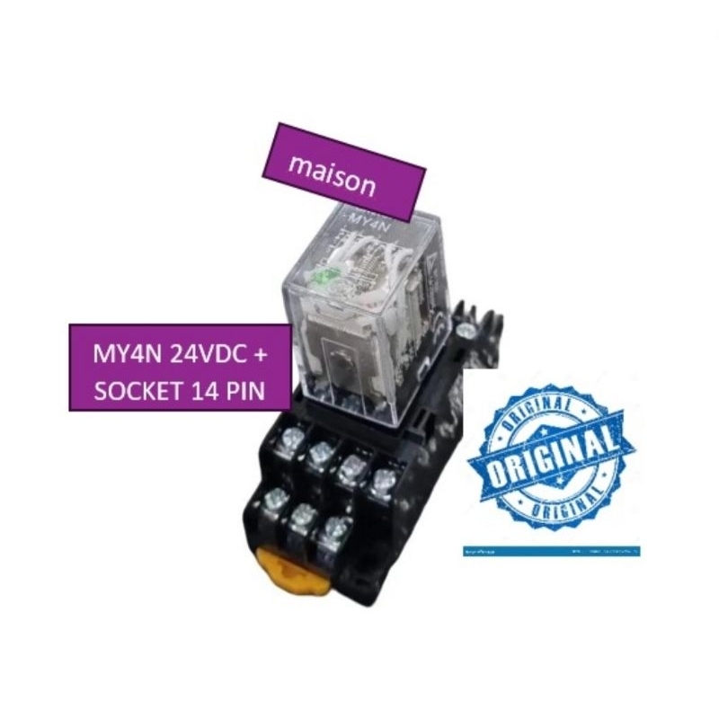 Relay MY4N 24VDC + Socket - 14 PIN / my4n 24v dc / MY4 24VDC