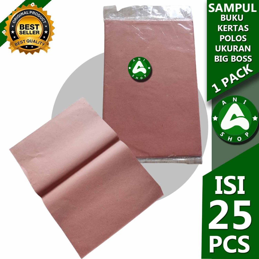 

SAMPUL BUKU KERTAS POLOS UKURAN BIG BOS 1 PACK ISI 25 PCS ani shopp