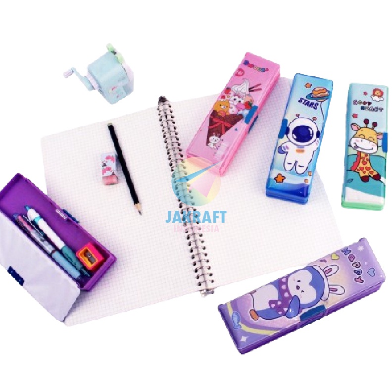 

FLASH SALE 1 Pcs Kotak Tempat Pensil Magnet 2 Sisi B123 Magnetic Pen Pencil Case Bolak Balik