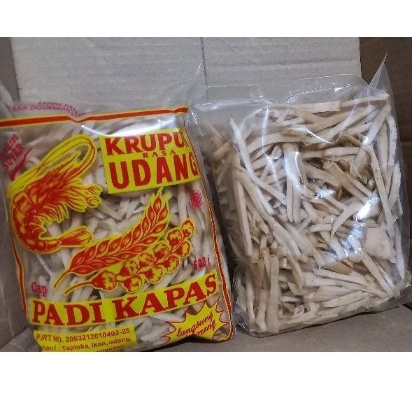 

KERUPUK UDANG STIK SIRIHAN 500 GRAM CAP PADI KAPAS KHAS INDRAMAYU BISA BUAT SEBLAK