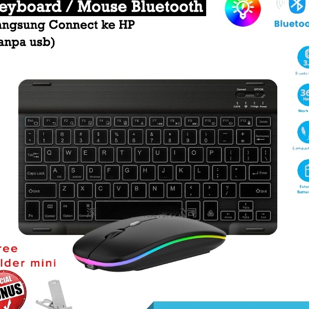 FG2 Wireless Slim Keyboard Bluetooth iPad Tablet Tab Android Mac Windows hp laptop IOS PC 5