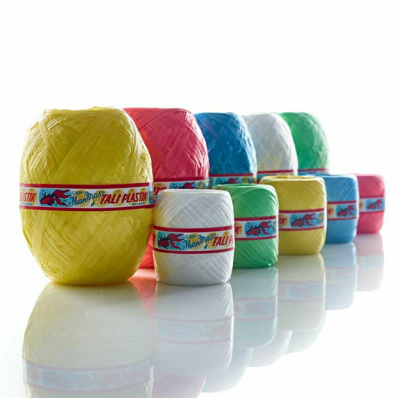 

Tali Rapia/Tali Plastik Warna Cap Ikan Panjang Seluruh 80 Meter/Tali Ikat Kuat