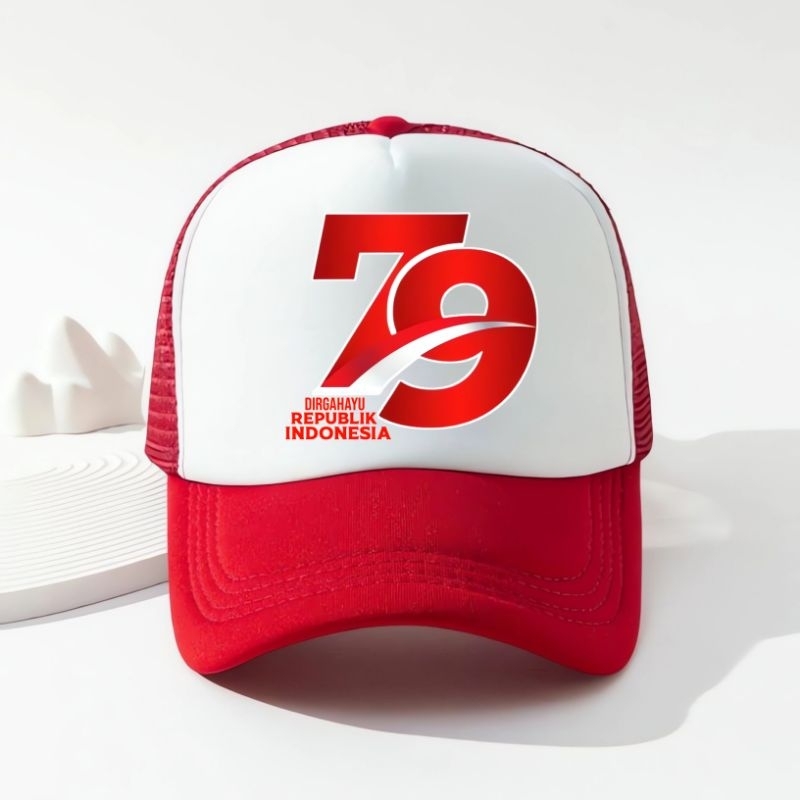 Topi Agustusan model jaring dewasa / Topi Merah putih RI