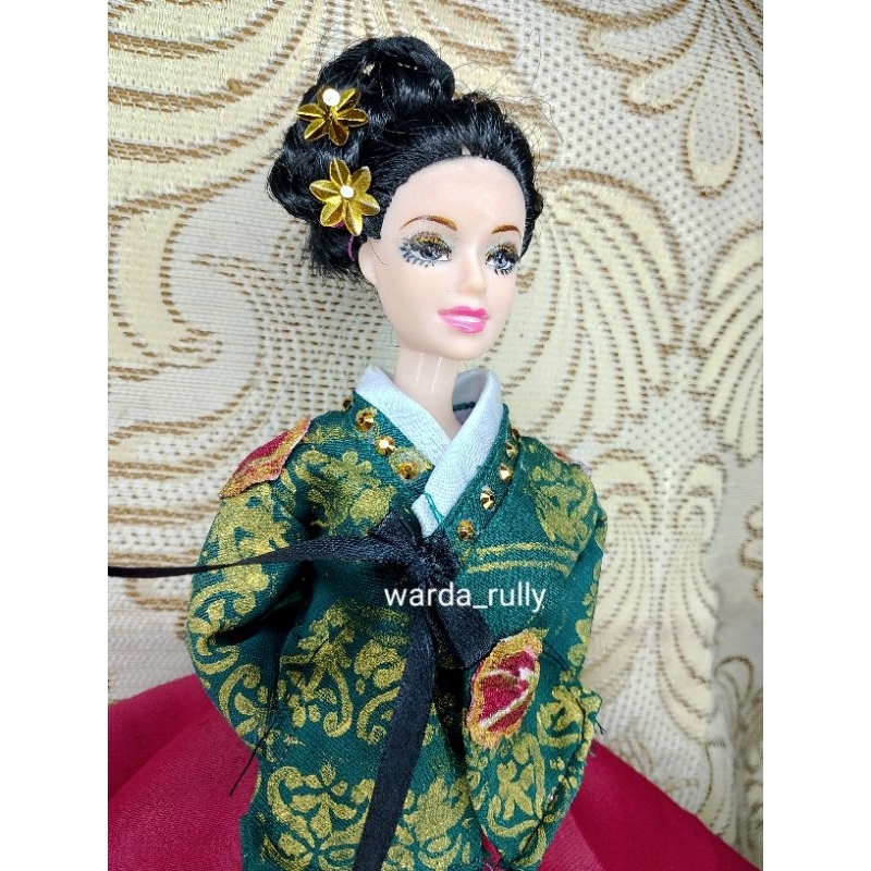 baju boneka barbie hanbook korea warna hijau