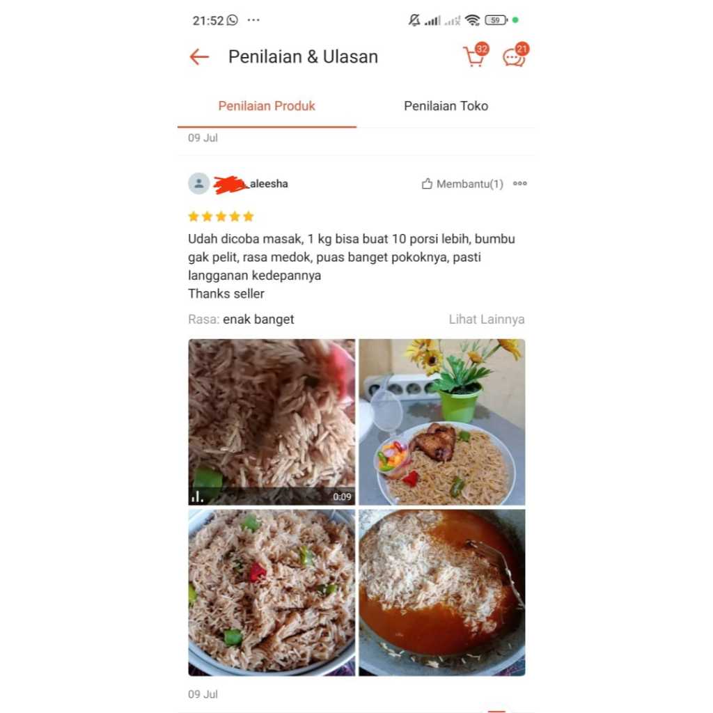 

PAKET NASI KEBULI 3IN1 ( BASMATI 1KG + BUMBU 70GRAM )