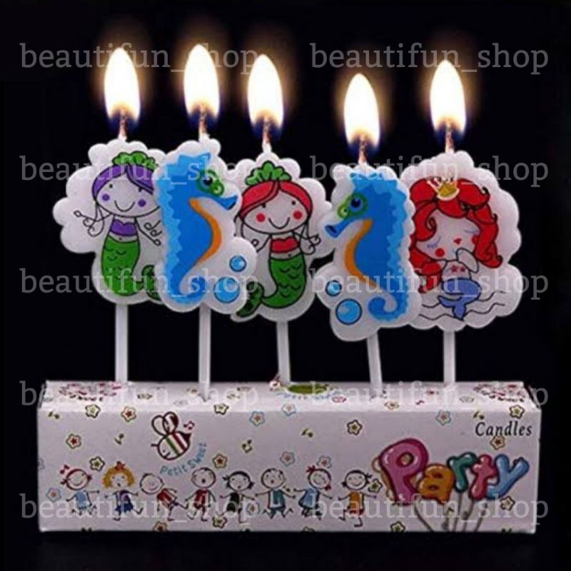 Lilin mermaid birthday candle mermaid cake decoration lilin putri duyung lilin karakter mermaid lili