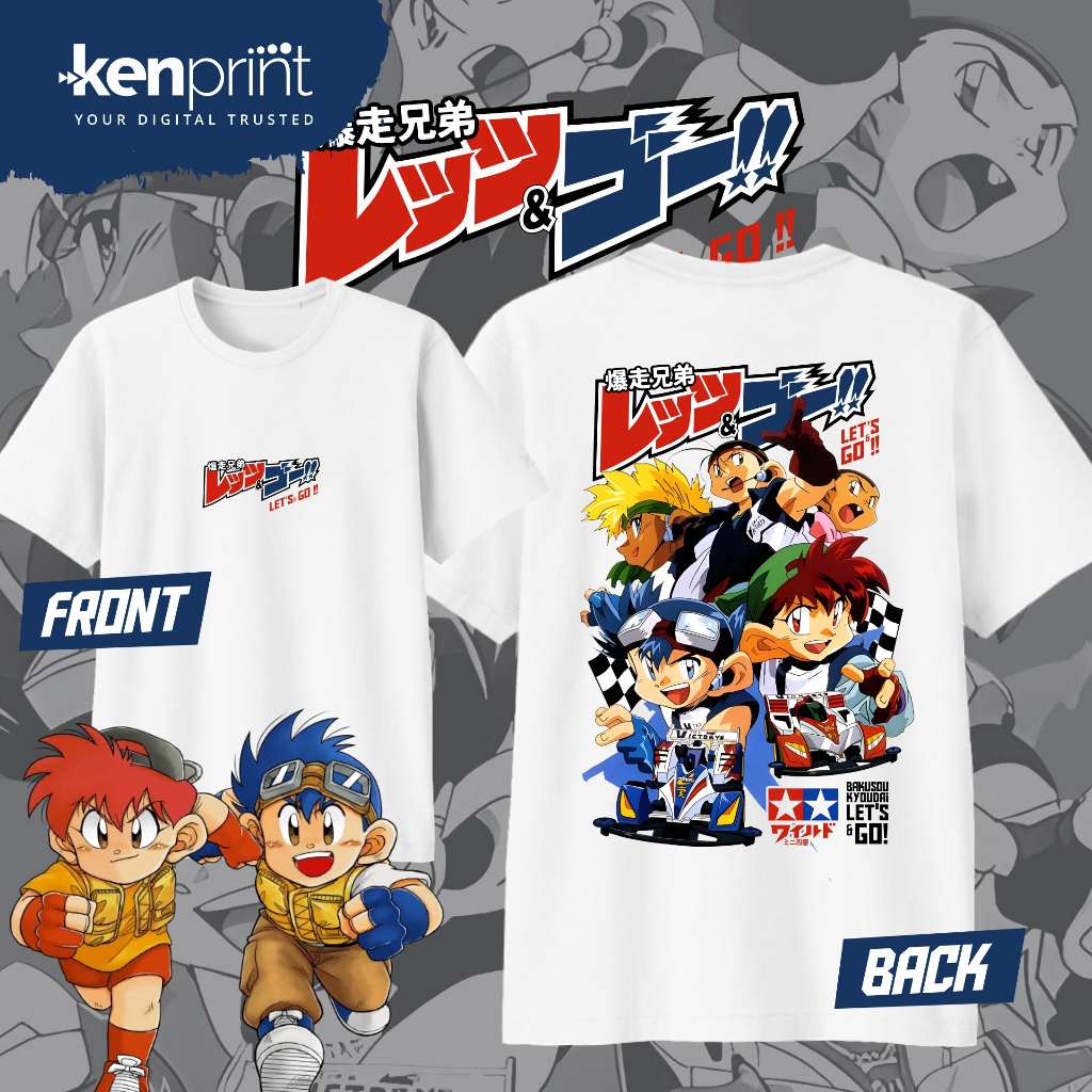 Kaos ANIME TAMIYA LET'S & GO | BAKUSOU KYOUDAI LET'S & GO | NON OFFICIAL | Cotton 30's Premium - Ana