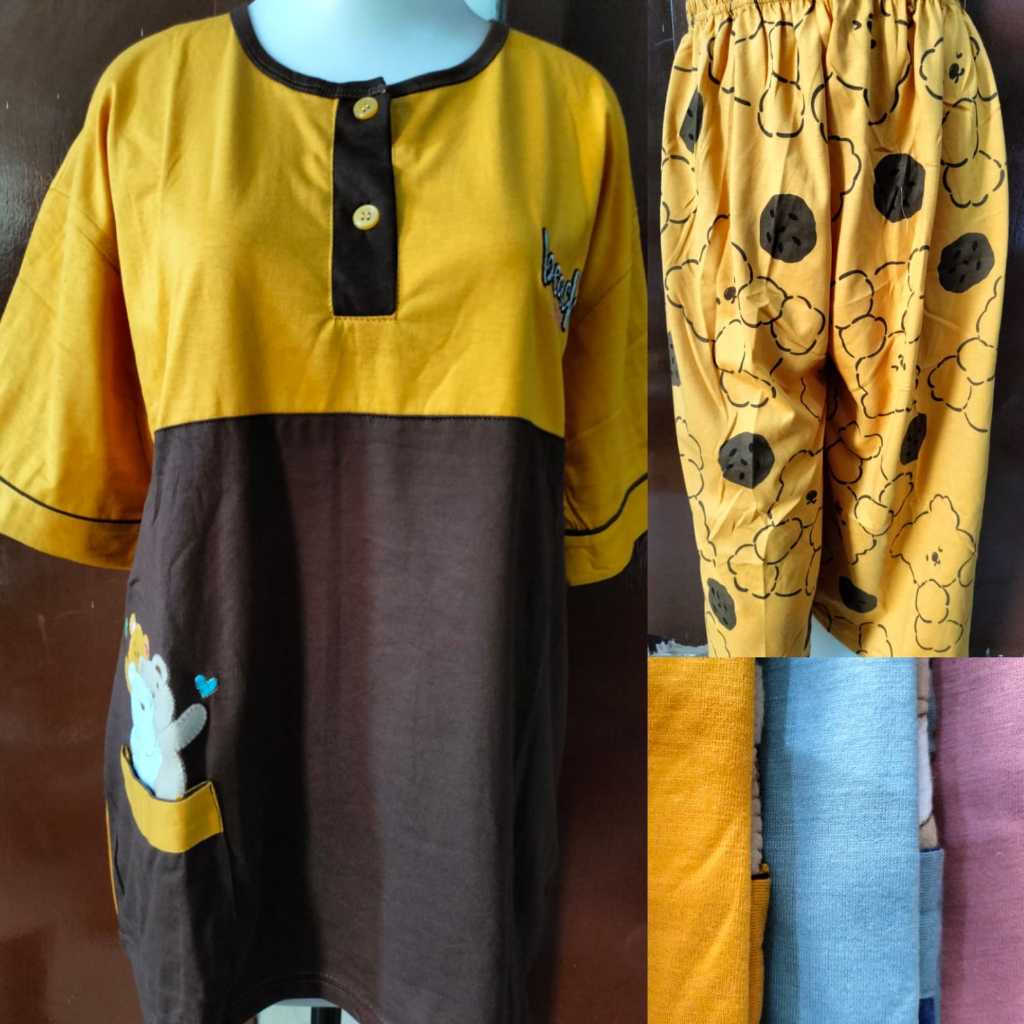 Babydoll AMRO JUMBO 3/4 XXL Label PUTIH-BABYDOLL AMRO 3/4 jumbo- babydoll jumbo-piyama baju tidur ju