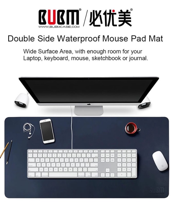 KODE N8I Triple W 9x45cm Leather Mousepad Big Game Desk Mat Keyboard Mouse Pad Besar Waterproof BUBM