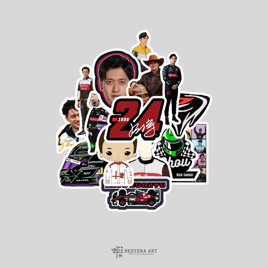 

Stiker Pack Pembalap F1 Sticker Vinyl Doff Laminasi | Stiker Zhou Guanyu