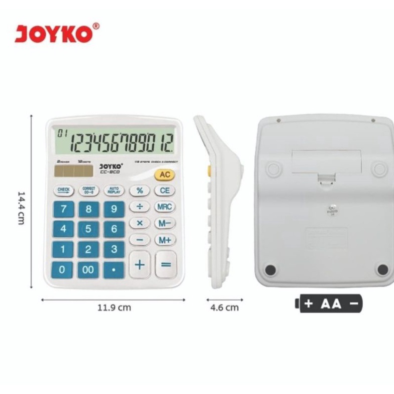 

UNIK JOYKO CC8CO Check Correct Calculator Kalkulator Bisa Cek Ulang CC8CO