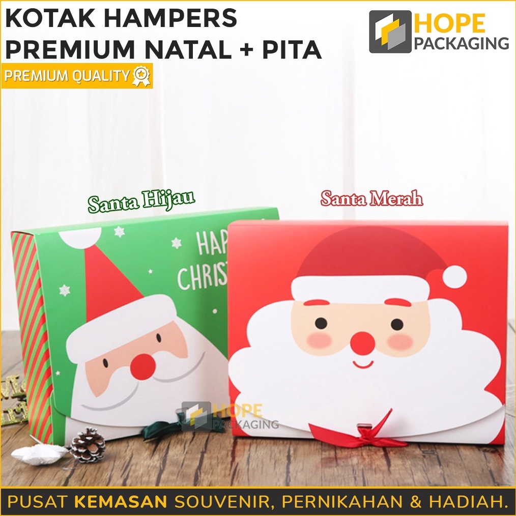 

BONANZA Kotak Hampers Premium Natal Pita Gift Box Natal Box Souvenir Hampers Merry Christmas Kotak Bingkisan Box Hampers Natal Kotak Kado Box Pita