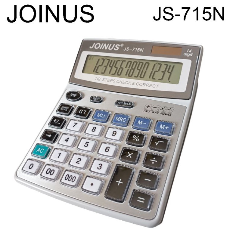 

SERU Kalkulator JOINUS 715N 14 Digit Besar Tombol Crystal CHECK CORRECT DUAL POWER
